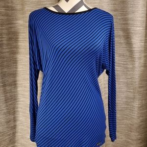 Michael Kors Striped Long Dolman Sleeve Top